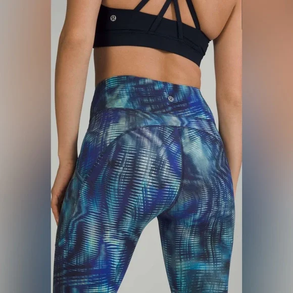 Lululemon Wunder Train High-Rise Tight 28"  Shapeshifter Flux Blue Multi size 10 - Picture 2 of 7